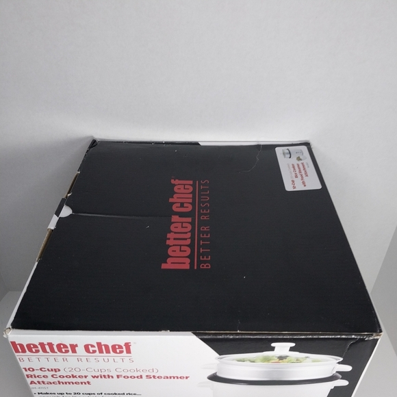Better Chef 10 Cup (20 Cups Cooked) Rice Cooker and Food Steamer White New - Picture 8 of 10